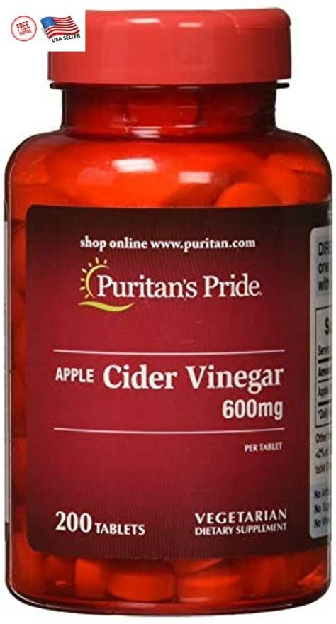 apple cider vinegar 600 mg 200 tabs. (illegal import)