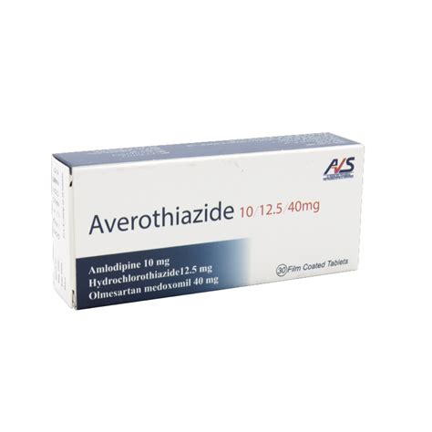 averothiazide 10/40/12.5mg 10 f.c. tabs.