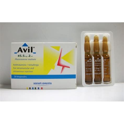 avil 45.5mg/2ml 6 i.m. amps.