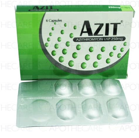 azalide 250mg 6 caps.