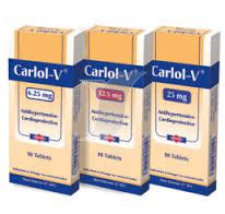 سعر دواء carlol-v 12.5mg 10 f.c.tab.