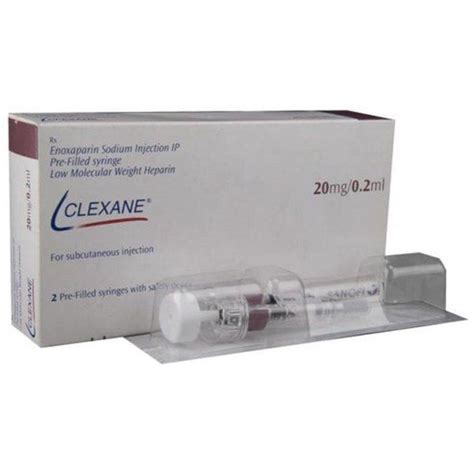 clexane 20mg/0.2ml 2 prefilled syringe