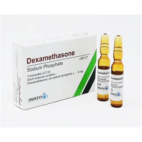 dexamethasone sodium phosphate 8mg/2ml 3 amp.usp 27