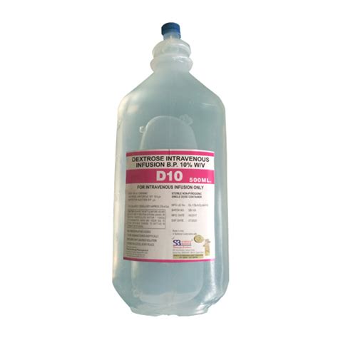 dextrose 10% & sodium chloride 0.9% inf. 500 ml (rub. cap)