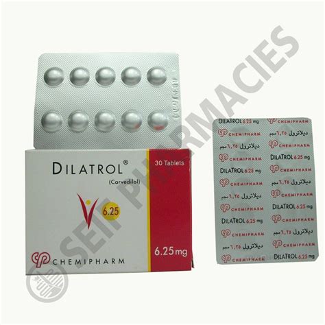 سعر دواء dilatrol 6.25mg 30 tab.