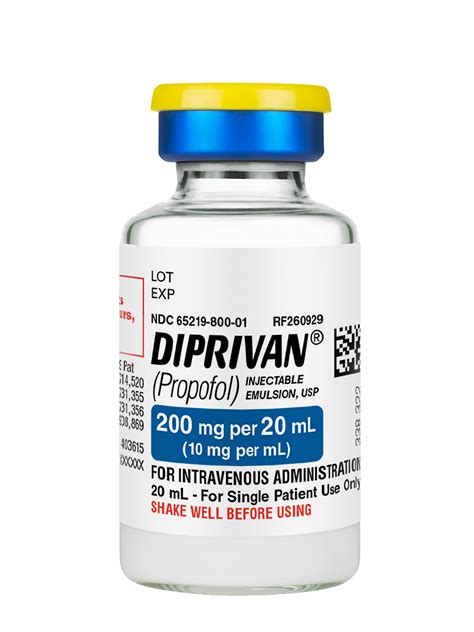 diprivan 20mg/ml 50ml infusion vial