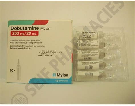 سعر دواء dobutamine mylan 250mg/20ml 10 amp.