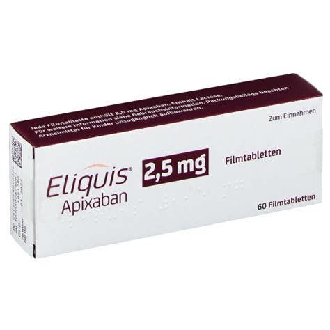 eliquis 2.5 mg 20 f.c. tabs.
