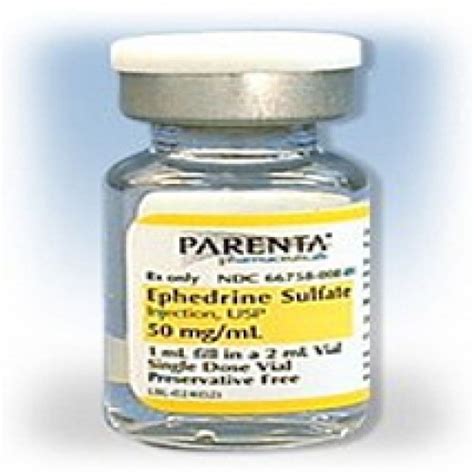 ephedrine sulphate 50mg/ml 100 amp.