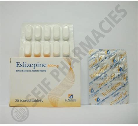 eslizepine 800 mg 20 scored tabs.