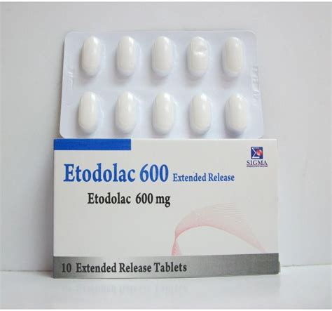 سعر دواء etodolac 600mg 10 extented release tabs