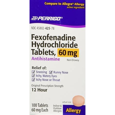 fexostadine 60 mg 20 tabs.