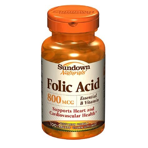 folic acid 800 mcg 100tab