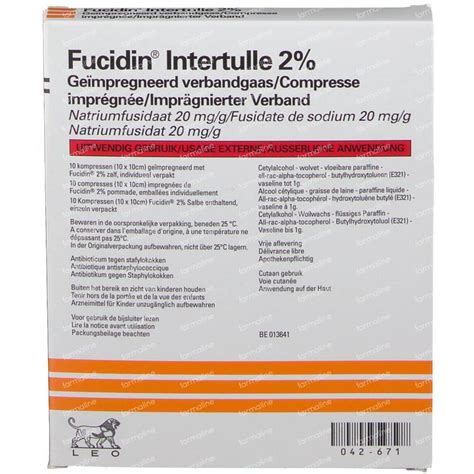 fucidin 2% 10x10cm intertulle