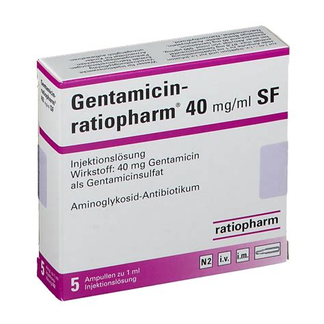 gentamicin 40mg/ml i.v./i.m. 6 amps.