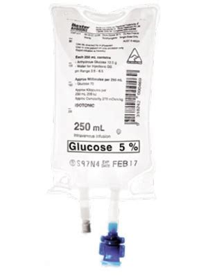 glucose 5% w/v (250ml) i.v.infusion