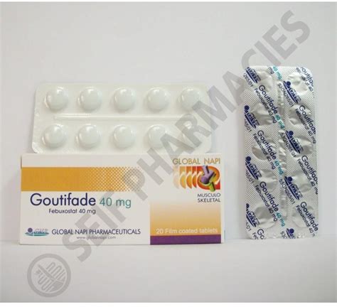 سعر دواء goutifade 40 mg 20 f.c. tablets