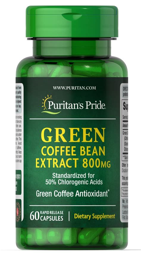 green coffee bean extract 800mg 60 caps. (illegal import)