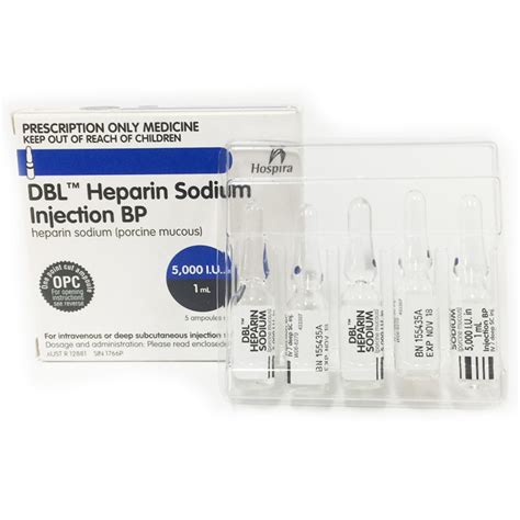 heparin leo 5000 i.u./ml 1 s.c./i.v. amp. 5 ml