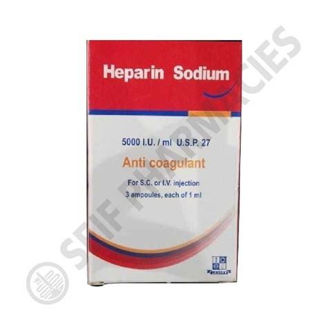 سعر دواء heparin sodium 5000 i.u./ml 3 amps. usp27