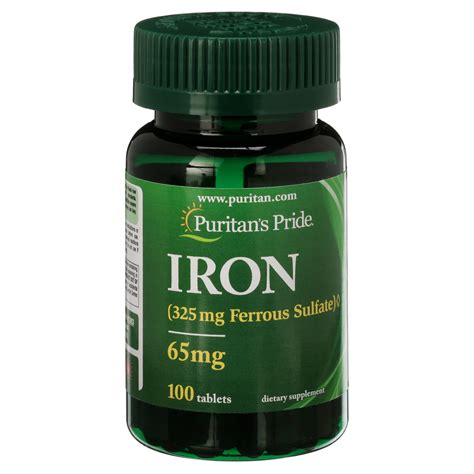 iron ferrous sulfate 65 mg 100 tablets (illegal import)