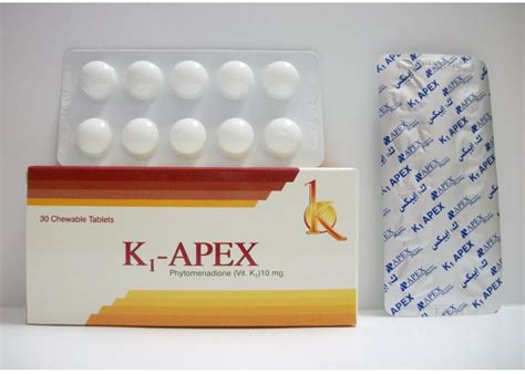 سعر دواء k1 apex 10mg 30 chewable tab.