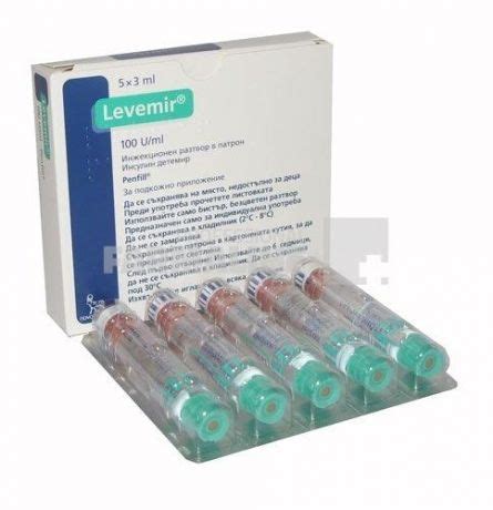 levemir 100 i.u./ml penfill 5 cartridges (n/a)