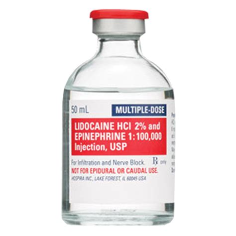 lidocaine hydrochloride 2% & epinephrine 0.01mg/ml 5 amp. 10 ml