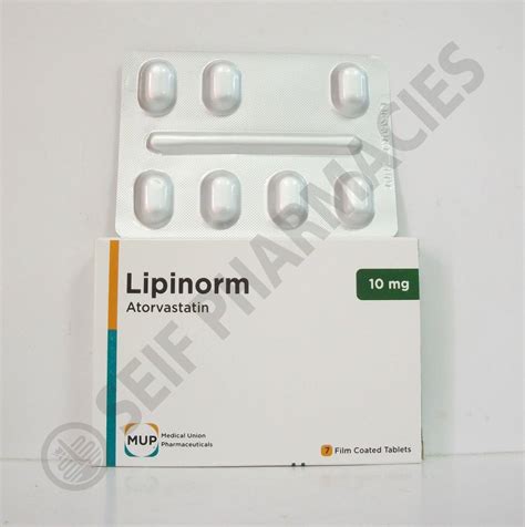 سعر دواء lipinorm 10 mg 7 f.c.tab.