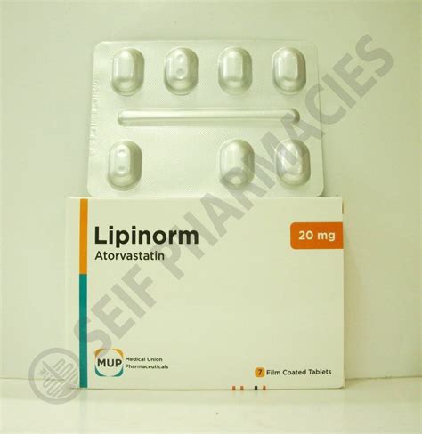 سعر دواء lipinorm 20mg 7 f.c.tab.