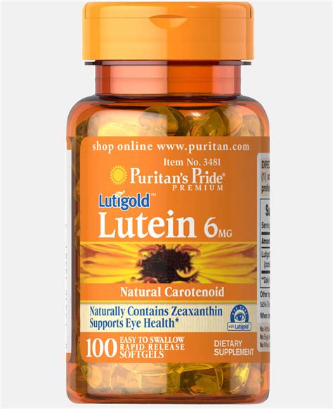 lutein 6 mg with zeaxanthin 100 softgels (illegal import)