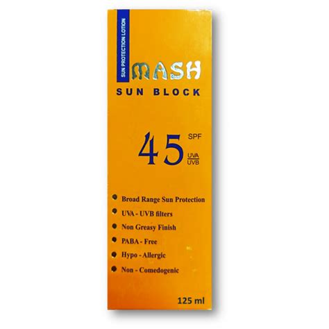 mash sun block 45 spf lotion 125 ml