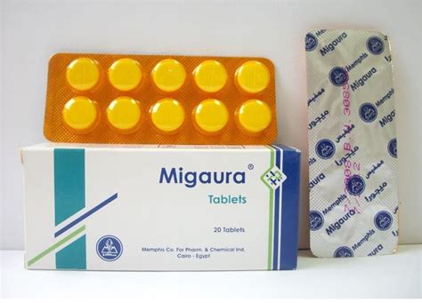 سعر دواء migaura 5mg/500mg 20 tab.