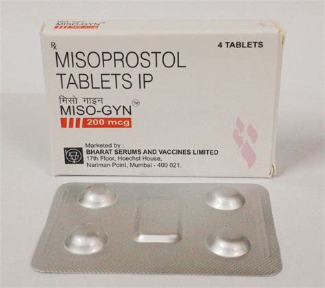 misoprost 200mcg 20 tab. (hospitals only)