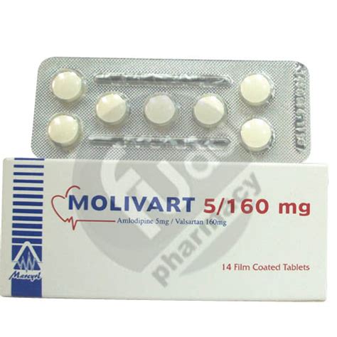 سعر دواء molivart 5/160mg 14 f.c. tablets