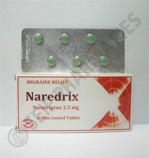 naredrix 2.5 mg 6 f.c. tabs.