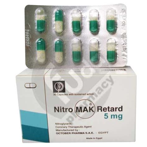 سعر دواء nitromak retard 5mg 30 caps.