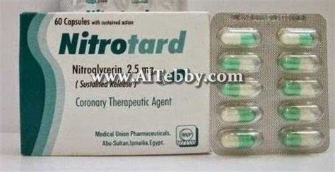 سعر دواء nitrotard 2.5mg 60 caps.