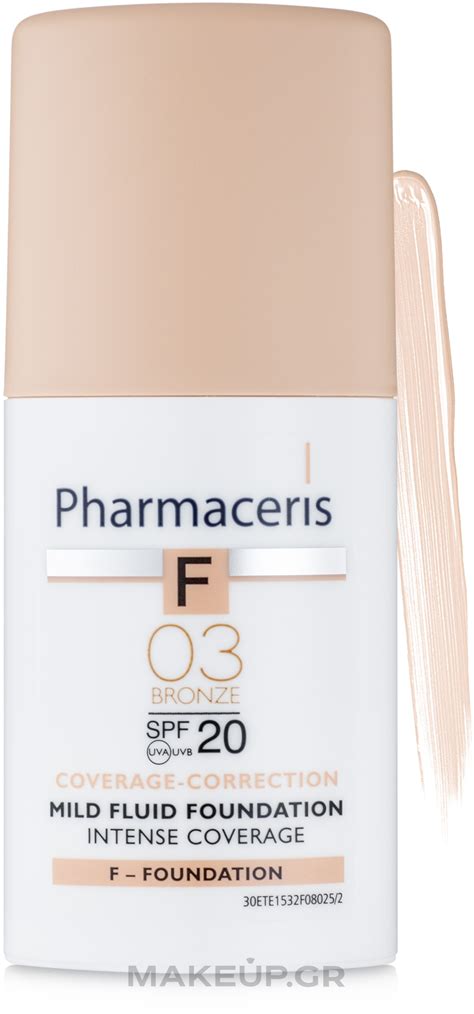 pharmaceris f-mild fluid foundation spf20 03 bronze intense coverage