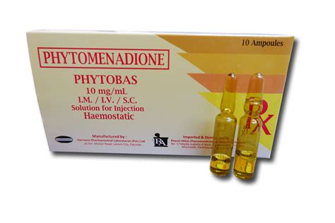 phytomenadione 10mg/ml 100amps.