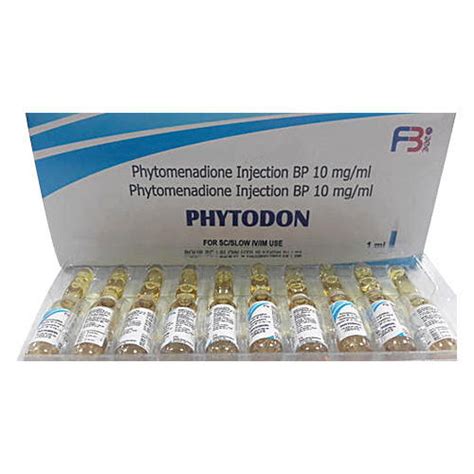 phytomenadione 10mg/ml 6 amps.