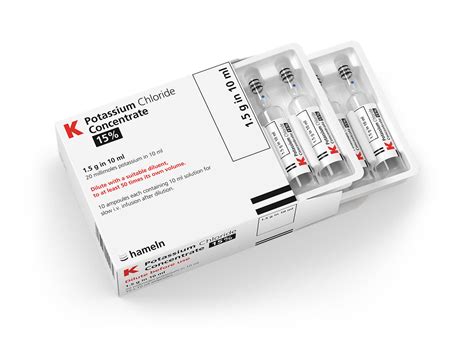 potassium chloride 15% 10ml conc.inf. 100 amp.
