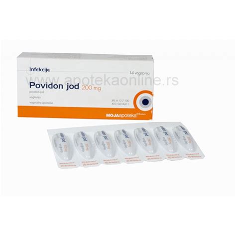 povidone-iodine 200mg 14 vaginal supp.