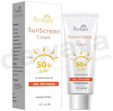 سعر دواء prettier sun screen spf 50+ cream 60 gm