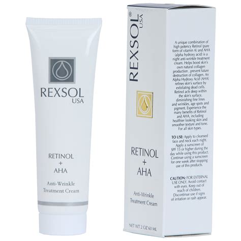 rexsol retinol + aha anti-wrinkle treatment cream 60 ml