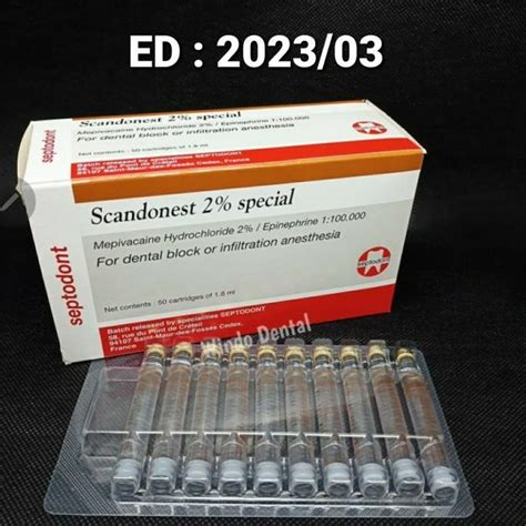 scandonest 2% special carpoule 1.8ml epinephrine 1:100 000