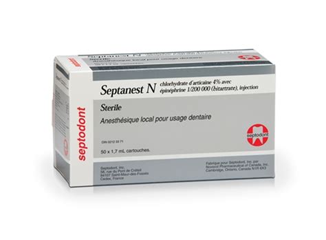 septanest n 4 % carp 1.8ml epinephrine 1:200 000