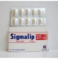 سعر دواء sigmalip 20 mg 10 f.c.tab.