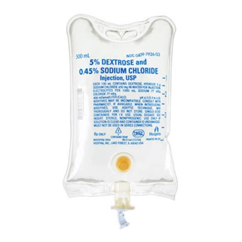sodium chloride 0.45 % i.v.inf. (rubber cap) 500 ml