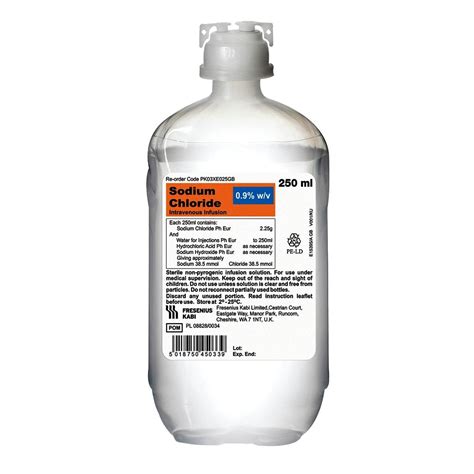sodium chloride 0.9% (250ml) i.v. (rubber cap)